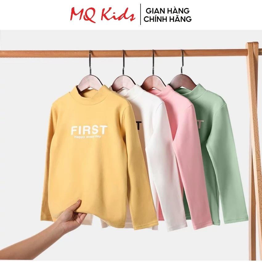 Áo thun dài tay MQ kids cổ lọ 3 phân chất cotton an toàn, bền, đẹp cho bé trai bé gái