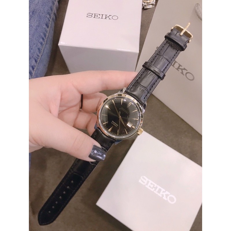 Đồng hồ nam seiko máy cơ dây da size 40mm