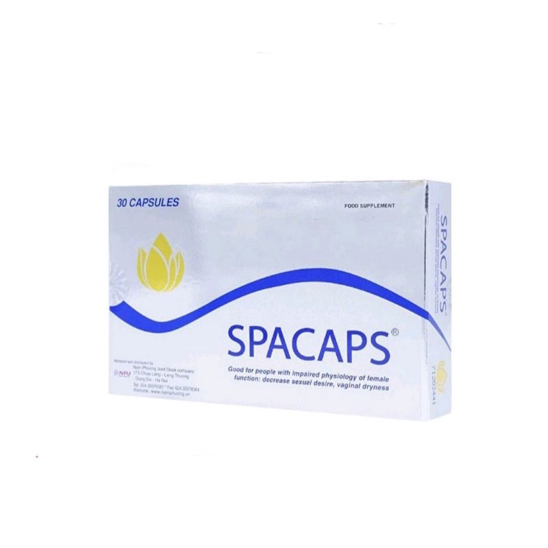 Spacaps hỗ trợ sinh lý nữ ⚡ Chính hãng ⚡ Hộp 30 viên Giảm khô hạn, tăng dịch tiết, nội tiết tố từ mầm đậu nành