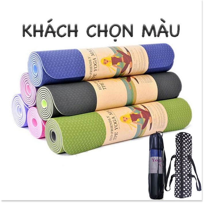 [FREESHIP❤️] THẢM TẬP YOGA TPE CAO CẤP 2 LỚP 6MM