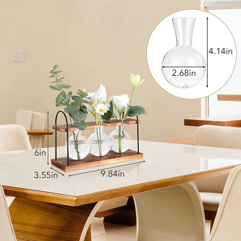 Trạm Trồng Cây Kèm Giá Đỡ Bằng Gỗ Để Bàn Tiện Dụng
