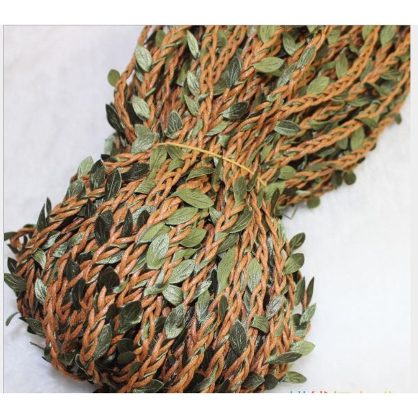 5met Dây trang trí đính lá vải handmade