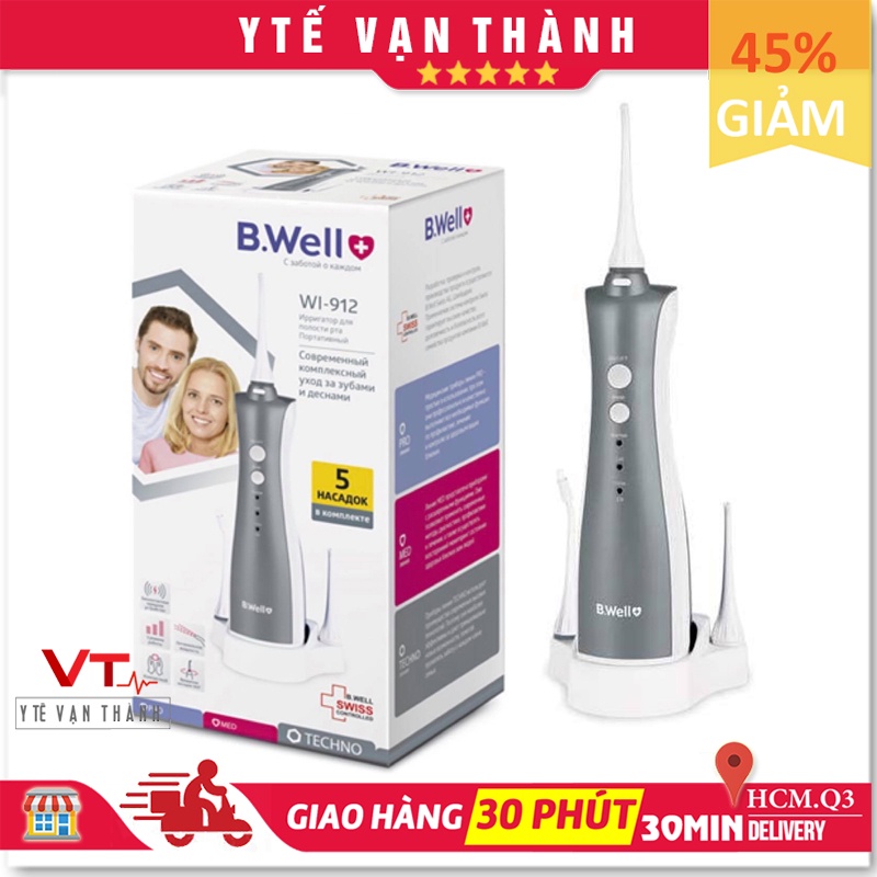 ✅ [CHÍNH HÃNG 100%] Máy Tăm Nước- B-WELL WI-912  (Phiên bản cải tiến 5 đầu phun) VT0623