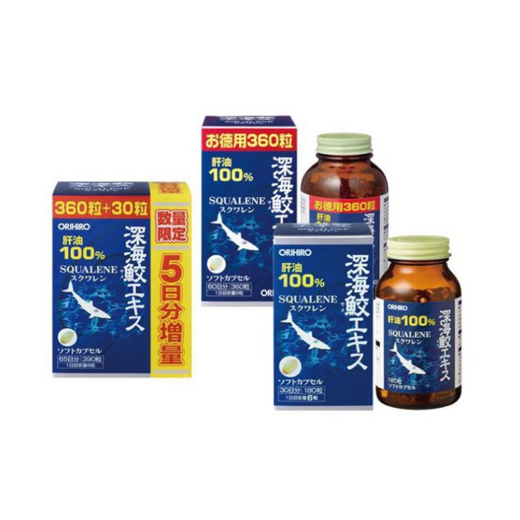 Viên Uống Sụn Vi Cá Mập Squalene Orihiro Nhật Bản 180/360/390 Viên