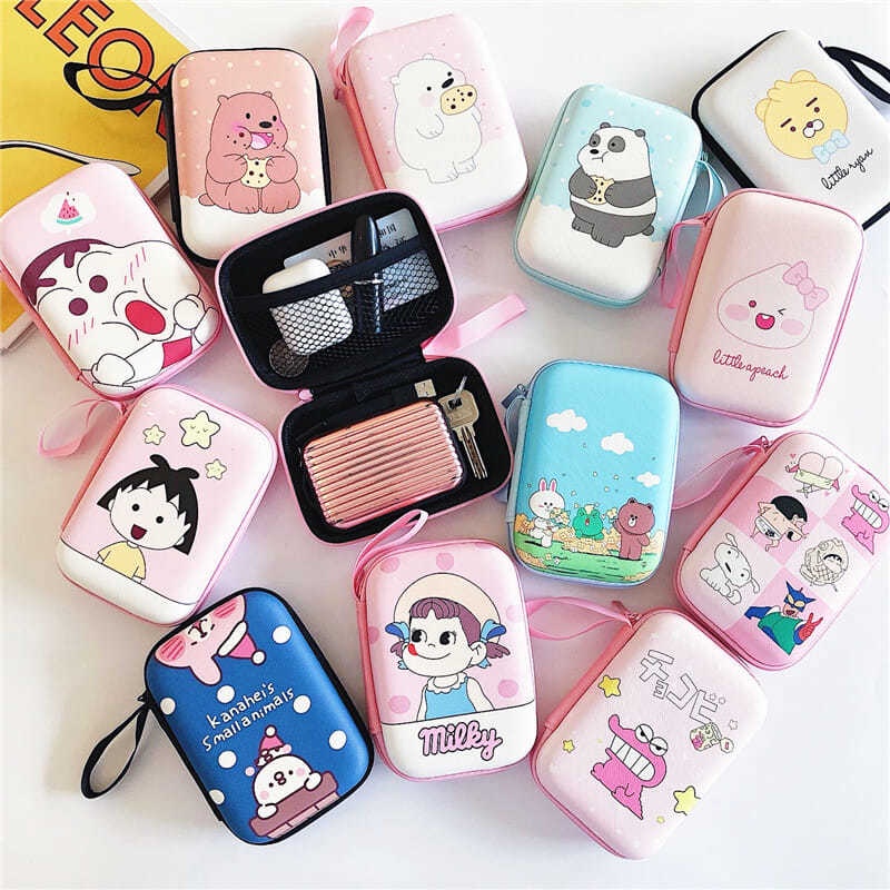 Hộp Đựng Tai Nghe / Dây Cáp USB / Chìa Khóa Họa Tiết Hoạt Hình Snoopy Cậu Bé Bút Chìa Khóa Nhỏ Gọn Hộp lưu trữ số cầm tay14*10cmGói cầm tay