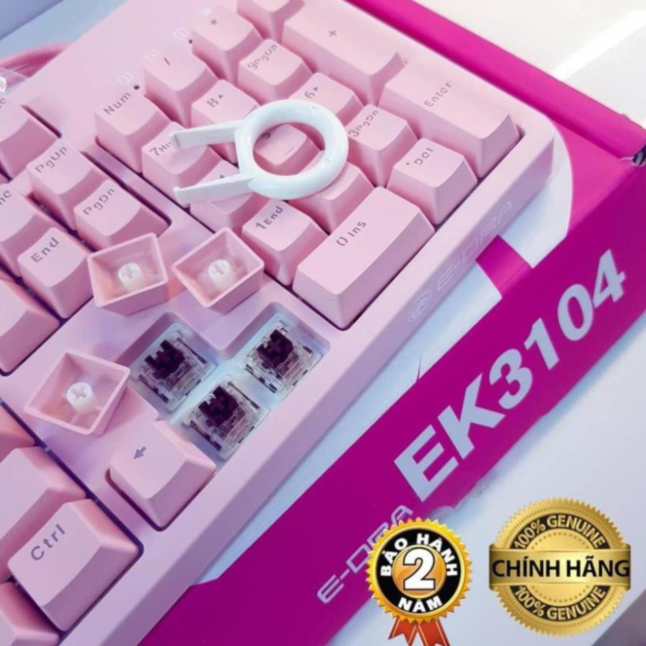 Bàn phím cơ E-DRA EK3104 Dream Pink Huano Switch 2021  - Blue/ Red/ Brown Switch - Cam kết chính hãng - Bảo hành 2 năm