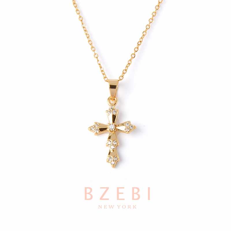 Vòng cổ Mạ Vàng 18k Mặt Thánh Giá Đính Đá Pha Lê Thời Trang 257n