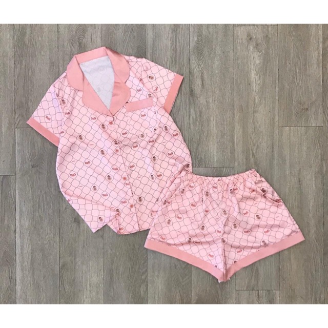 Bộ ngủ lụa cao cấp DG hồng