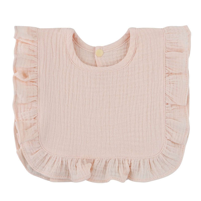 Yếm Ăn Chất Liệu Cotton Nguyên Chất Phối Ren Nhún Bèo Mềm Mại Tiện Dụng Cho Bé Sơ Sinh