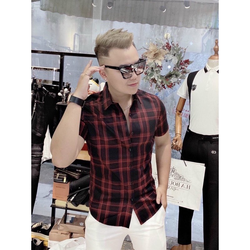 Áo sơ mi Nam ngắn tay thời trang lịch lãm, phối caro nhiều màu trẻ trung cho chàng dạo phố | BigBuy360 - bigbuy360.vn