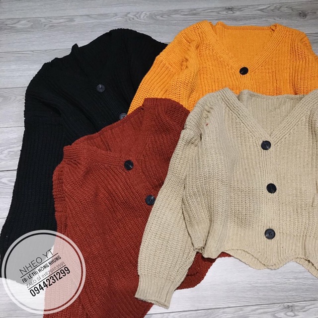 Áo khoác len vạt lượn sóng