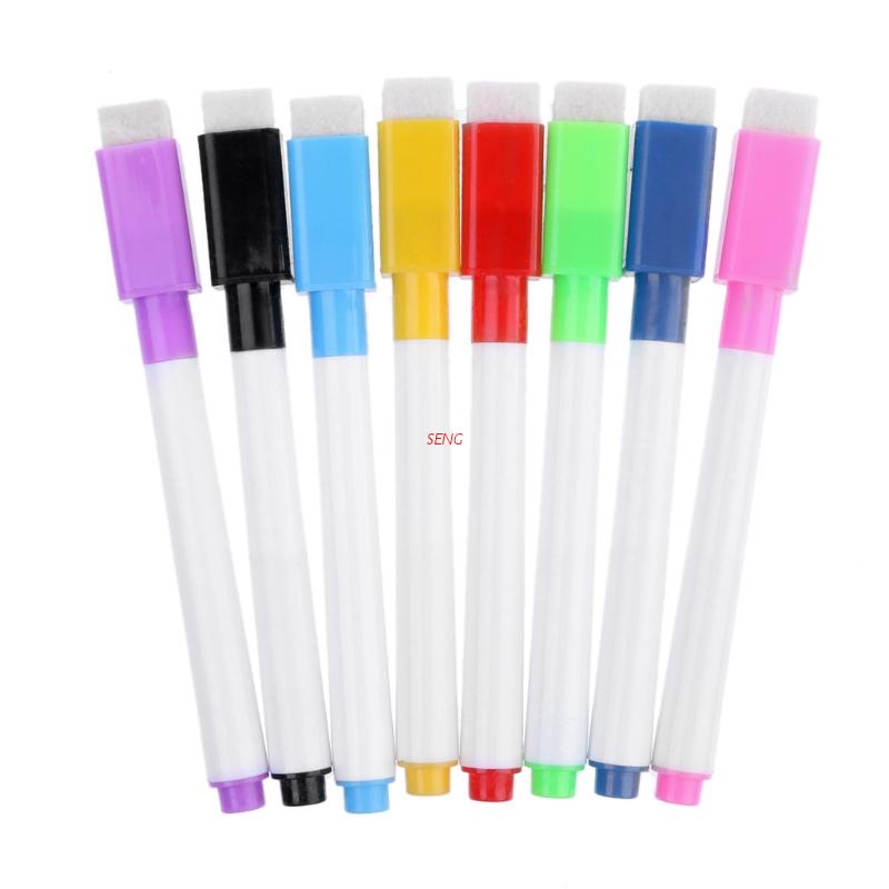 1 Set Bút Lông Viết Bảng Trắng Từ Tính 8 Màu Có Thể Xóa Được Dành Cho Văn Phòng Trường Học