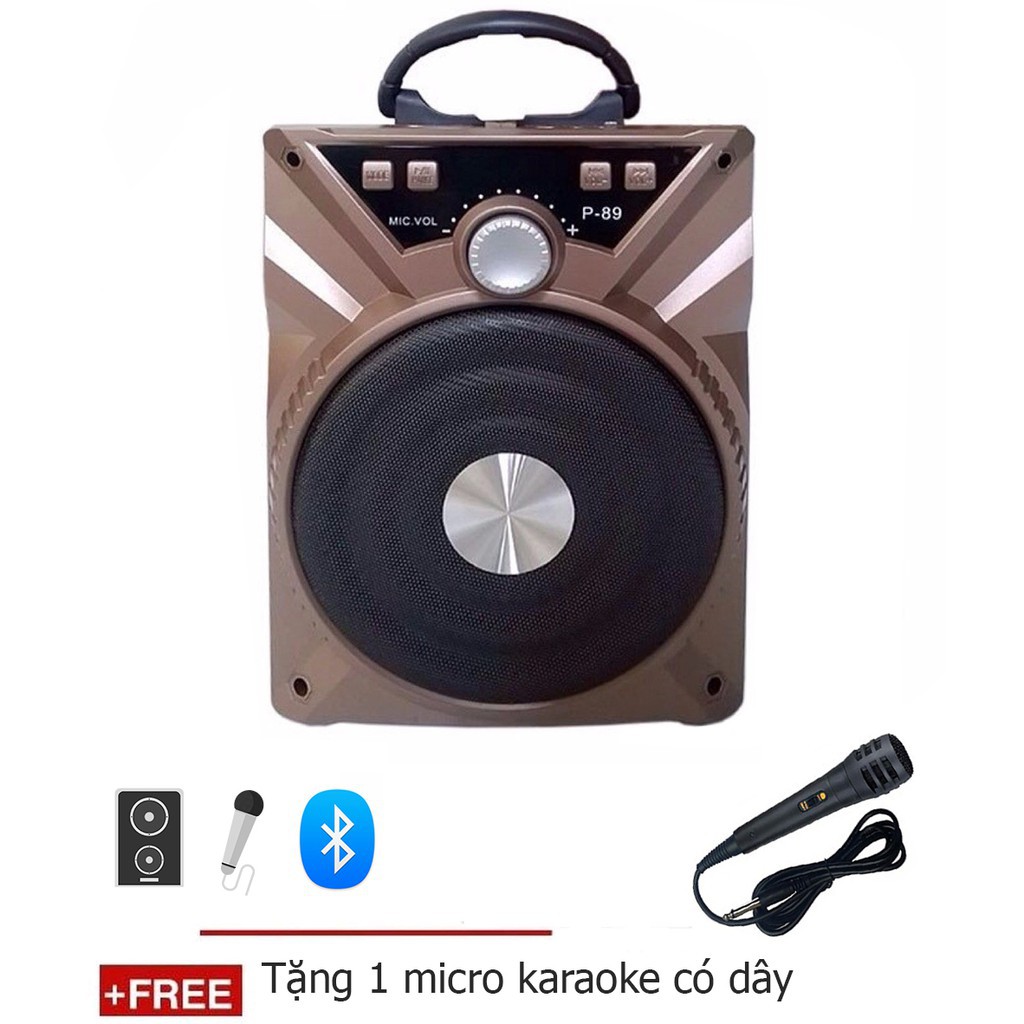 Loa bluetooth hát karaoke P87 P88 P89 tặng 1 micro hát karaoke KGR