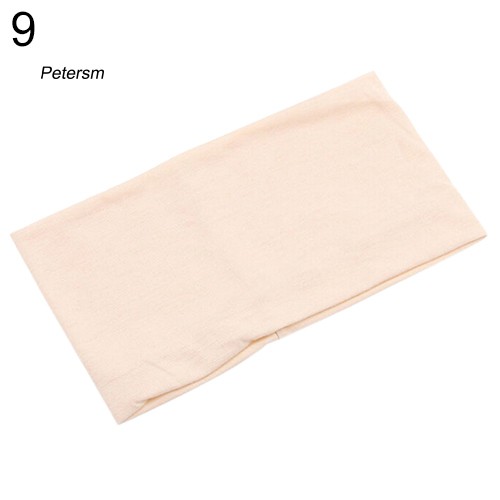 Băng Đô Vải Rộng Co Giãn Màu Trơn Cho Nữ