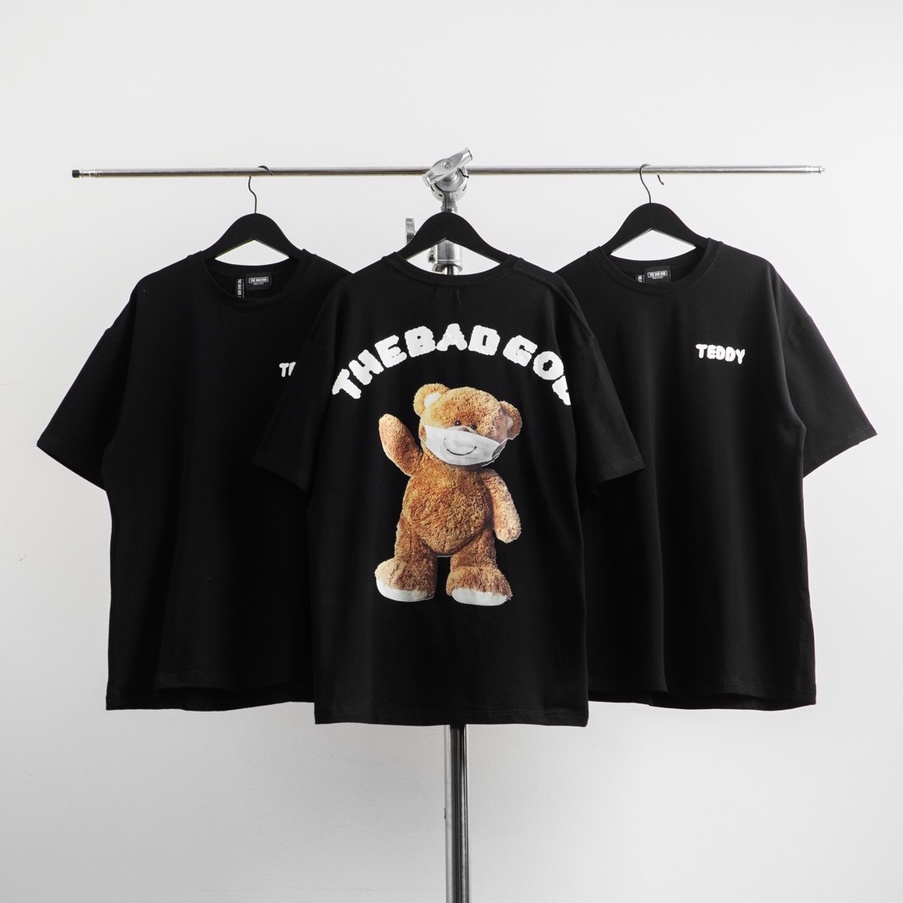 Áo thun tay lỡ THE BAD GOD TEDDY MASK TEE siêu hot, Áo phông unisex nam nữ