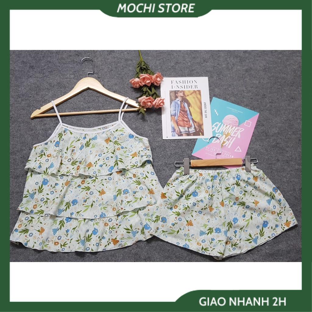 Đồ Ngủ Lụa, Bộ Ngủ 2 Dây Tầng Quần Sọc Họa Tiết Hoa Nhí Chất Lụa Cao Cấp Form Dáng Rộng Dưới 56kg Mặc Vừa. | BigBuy360 - bigbuy360.vn