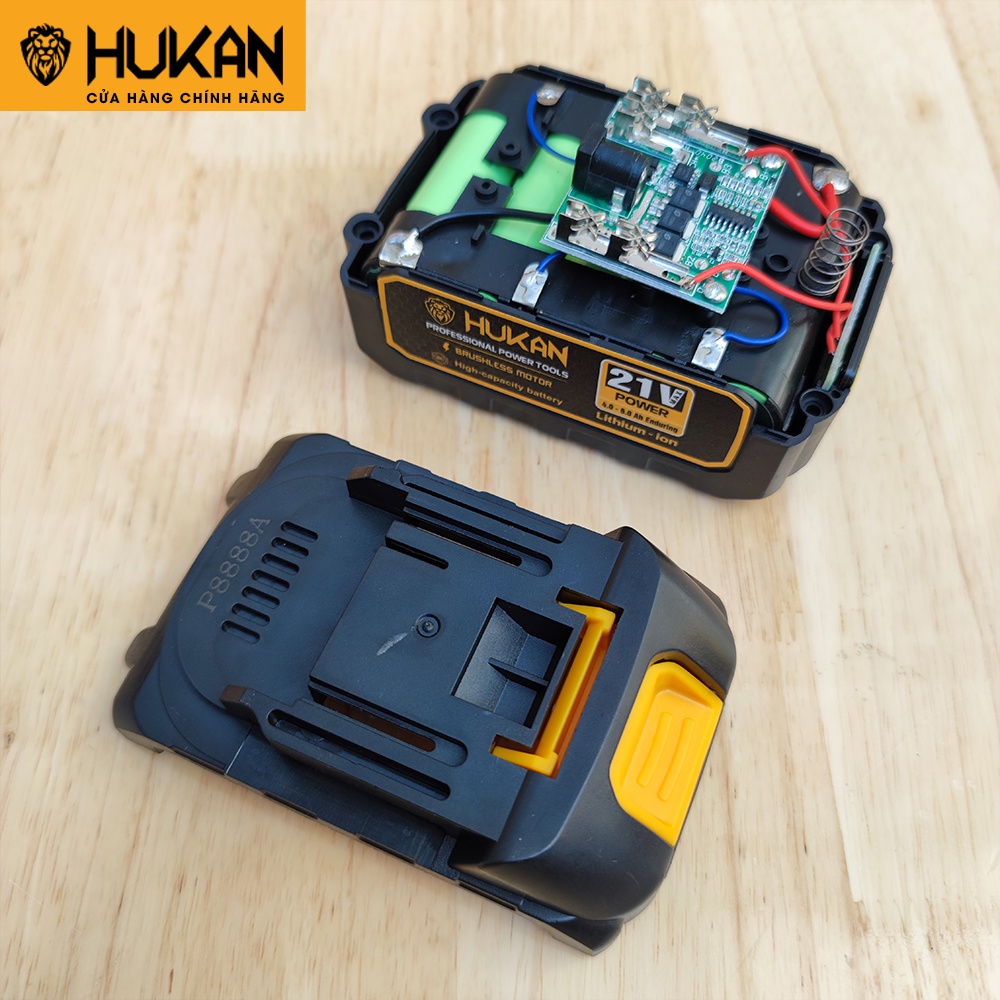 Pin HUKAN 10cell 21V có đèn báo pin dung lượng 3.2Ah  phù hợp cho dòng máy khoan X1 X6 X7 X8 X9 AG