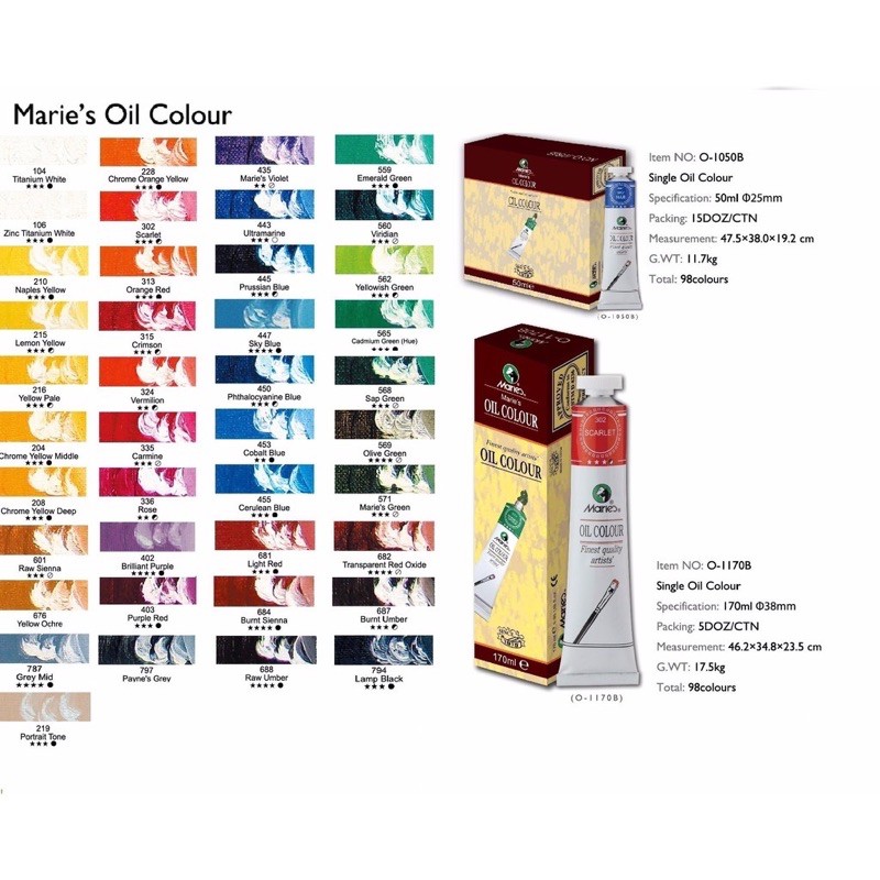 GIÁ RẺ] Sơn dầu maries 170ml