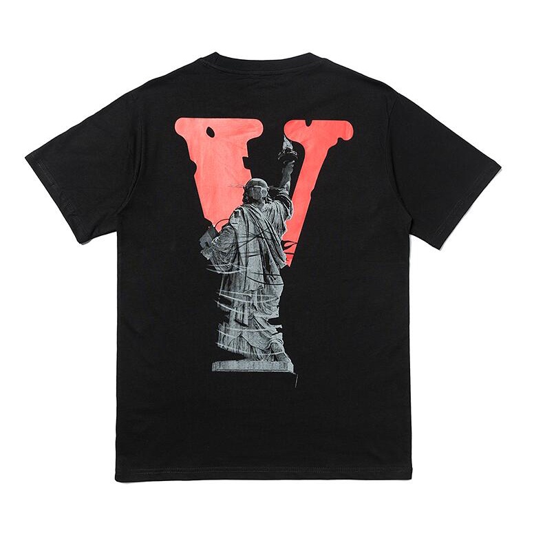 Áo Thun Cotton Tay Ngắn In Chữ Vlone Thời Trang Cho Nam Và Nữ