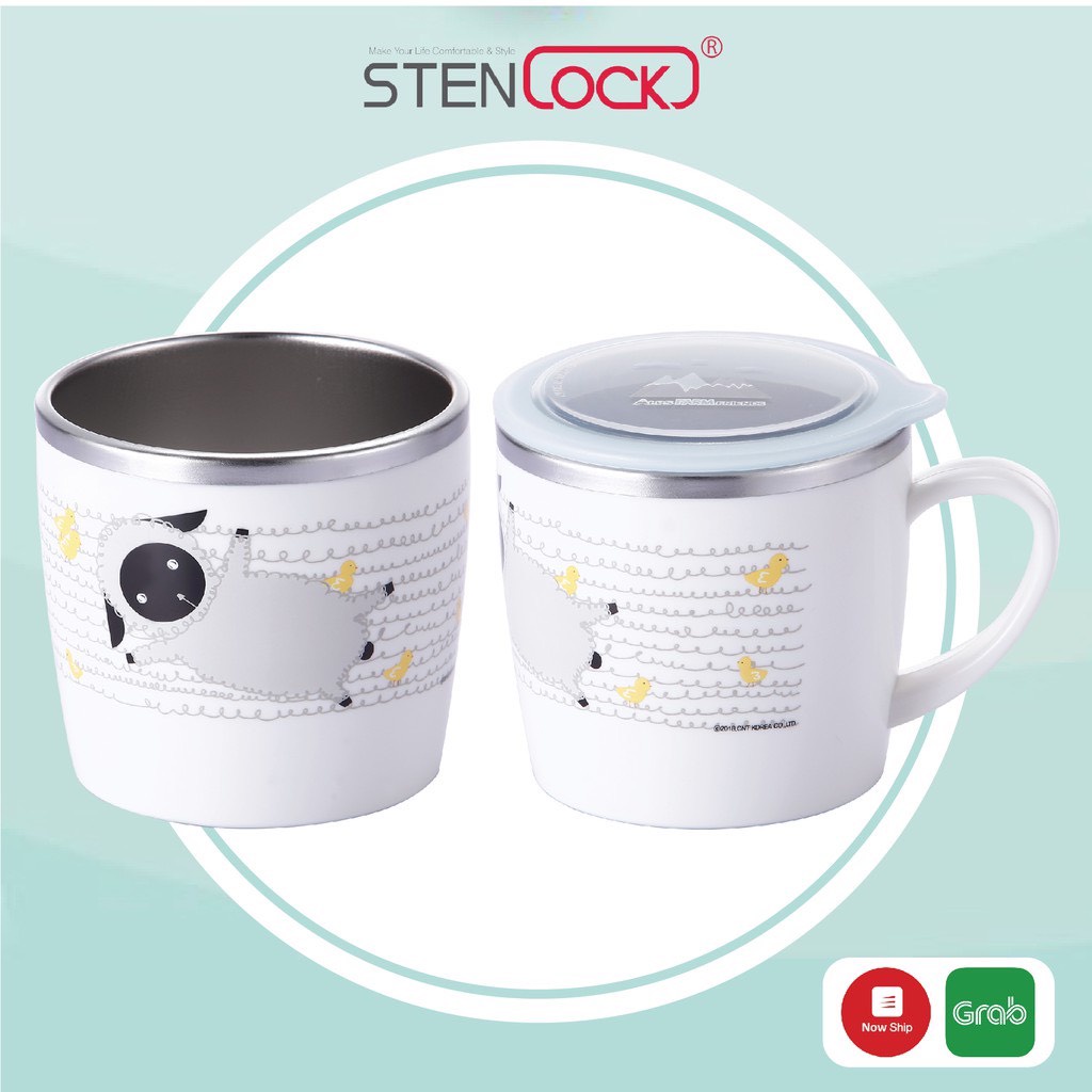 Ly uống nước có nắp đậy cho bé STENLOCK (Chính hãng Hàn Quốc)