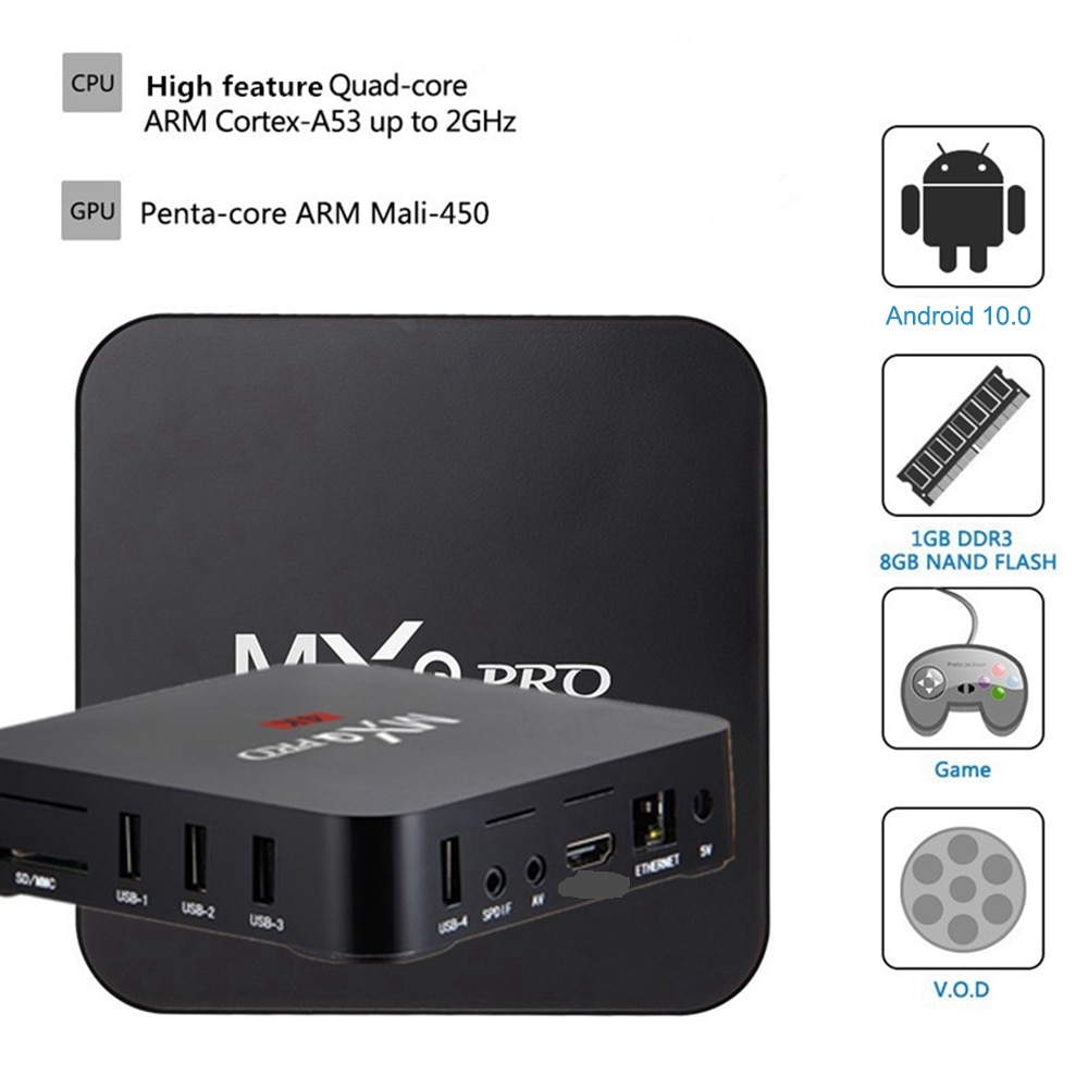 Tv Thông Minh Mxq Pro 4k 2.4g / 5ghz Wifi Android 9.0 1g + 8g Wifi Android 9.0 Quad Core Smart Tv