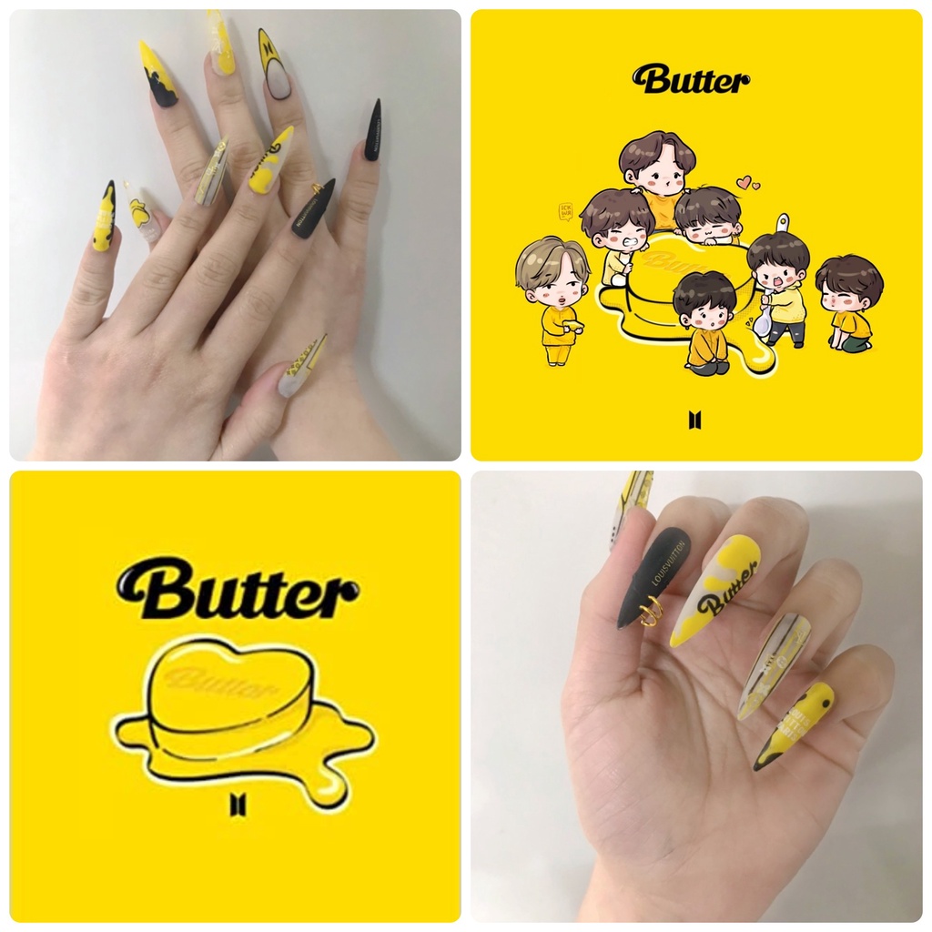 (Ảnh thật) Set Nailbox Butter BTS Móng giả úp Nail Kpop