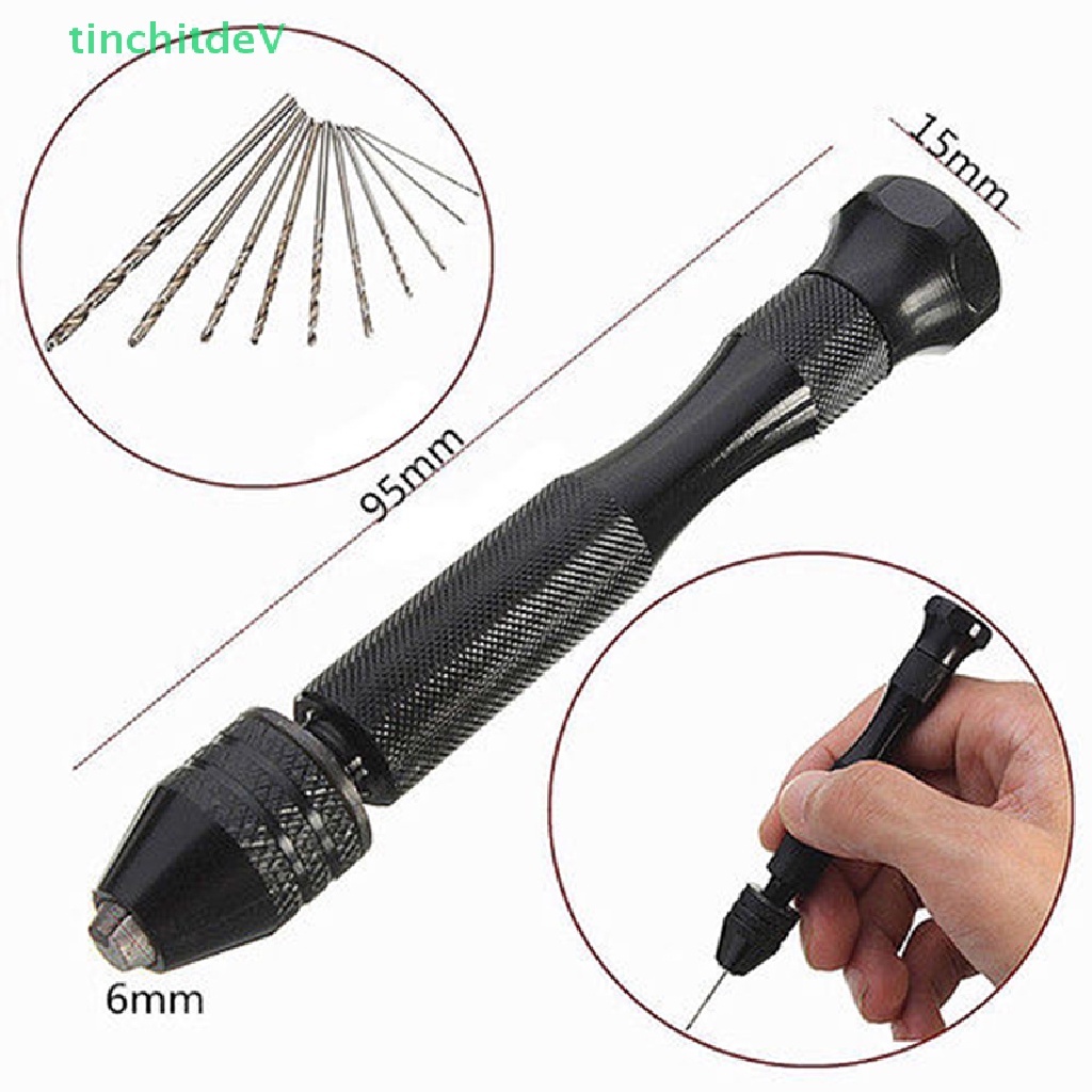 Bộ Máy Khoan Cầm Tay + 10 Mũi Khoan Xoắn Bằng Nhôm Mini