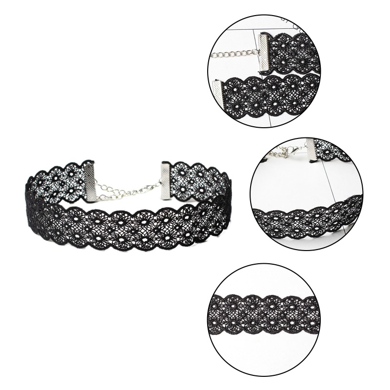 Vòng Choker Đeo Chân Ren Phong Cách Gothic Goth