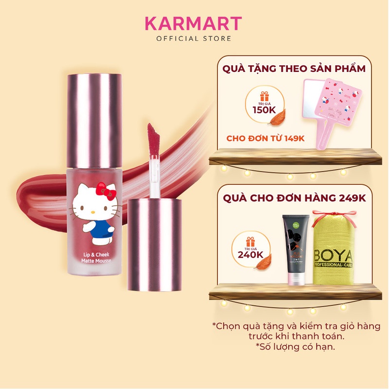 Son Kem Lì Và Má Hồng Hello Kitty Cathy Doll Lip & Cheek Matte Mousse 4g