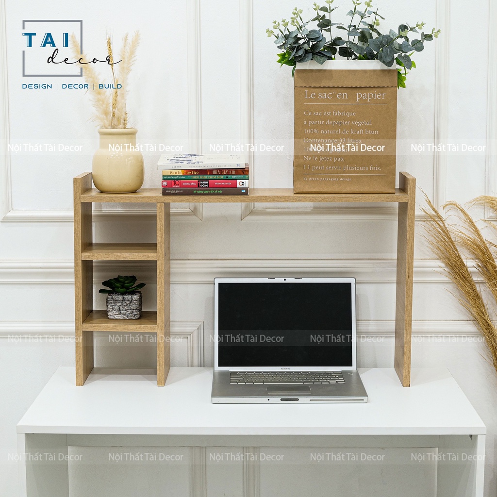 Kệ gỗ để bàn học - decor trang trí bàn làm việc TC006