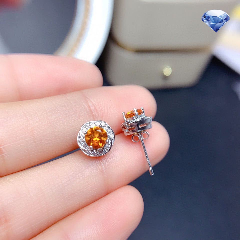 Bông Tai Đính Đá Tự Nhiên Thời Trang Cho Nữ