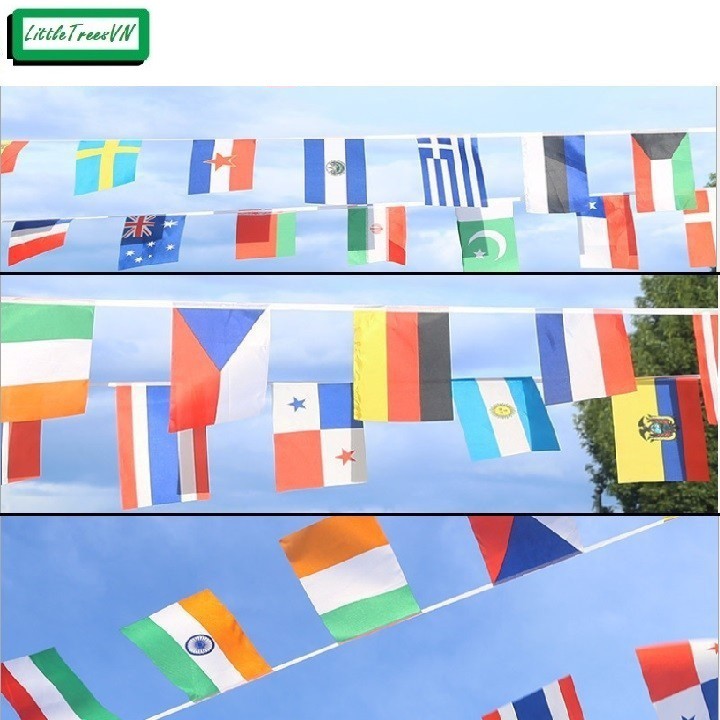 Dây cờ các nước (dài 25m - 100 lá cờ; 13m - 50 lá cờ; 7m - 24 lá cờ các quốc gia)