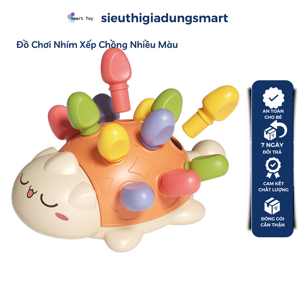 Đồ Chơi Nhím Xếp Chồng Nhiều Màu Sắc,Giúp Bé Học Đếm Số,Nhựa ABS Cho Bé Thoải Mái Vui Chơi