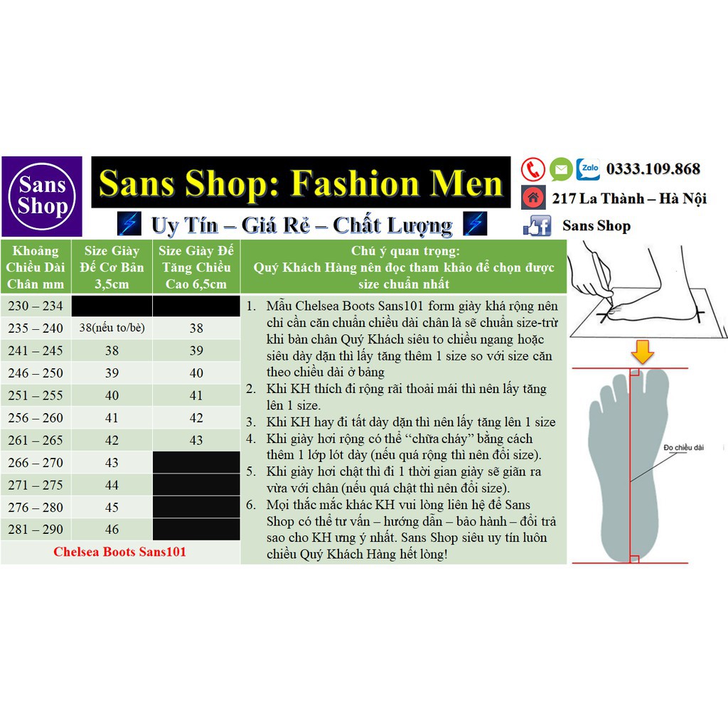 Free Giày Chelsea Boots Giày Bốt Nam Da Thật Sans101 Uy Tín 2020 ⚡ CHẤT sịn : " * ⁿ ? | BigBuy360 - bigbuy360.vn