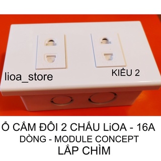 Ổ CẮM ĐÔI 2 CHẤU LiOA VỚI MẶT MODULE CONCEPT.