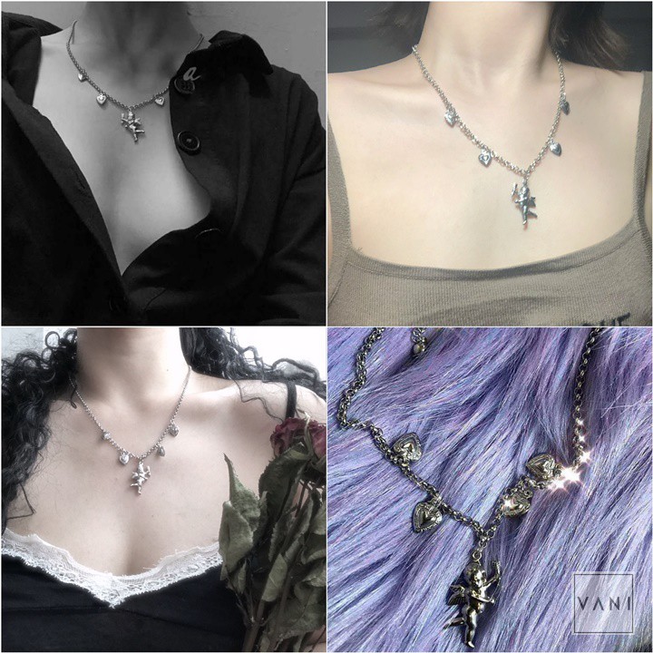 Dây Chuyền, Vòng Cổ Hình Thần Cupid Trái Tim Unisex - Vani Store [TS000524-O95]