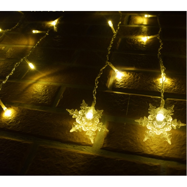 Đèn Led Dây Đóm Đóm Bông Tuyết Thả Rèm. Đèn Fairy Treo Cửa Sổ,Trang Trí Noel, Giáng Sinh, Cây Thông