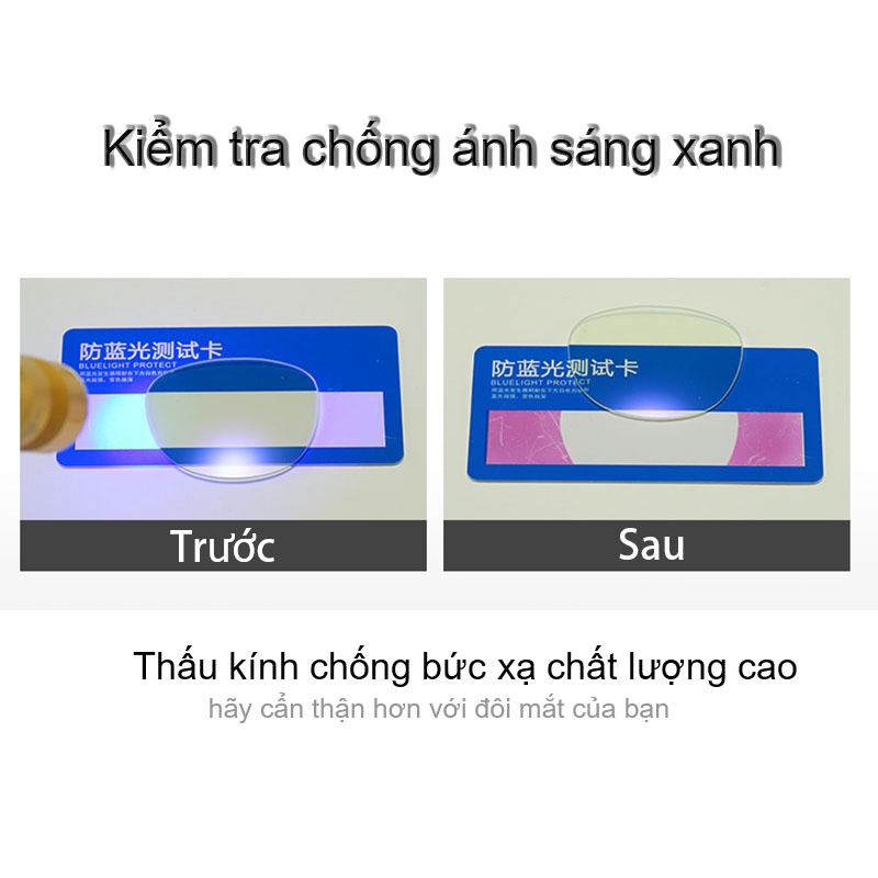 Gọng kính cận nam Viendo nửa gọng đổi màu chống ánh sáng xanh chống tia uv cao cấp thời trang