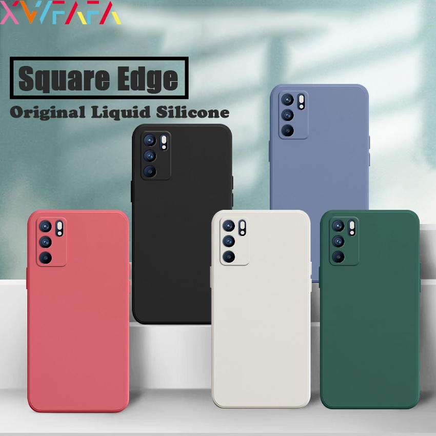 Ốp điện thoại silicon mềm khung vuông màu kẹo bảo vệ camera cho OPPO Reno6 4G Reno 5 Pro Reno5 Z 5 F Reno5 Lite