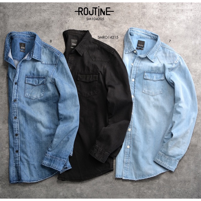 Áo sơ mi nam loại áo denim hot nhất 2018 của hãng thời trang nam Routine