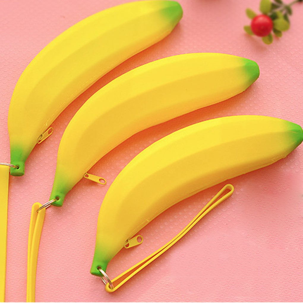 Túi silicone hình quả chuối có dây kéo