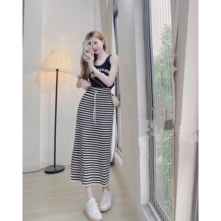 ( FREESHIP ) Set len miumiu chân kẻ hàng qc l1