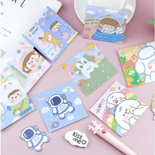 sổ note cô gái phi hành gia N29 giấy ghi chú astronaut hoa