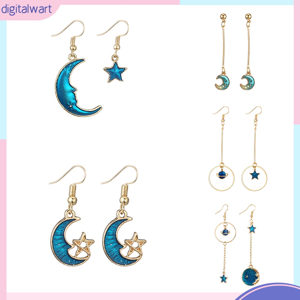 Khuyên Tai Dài Hình Trăng / Sao Xinh Xắn Dành Cho Nữ