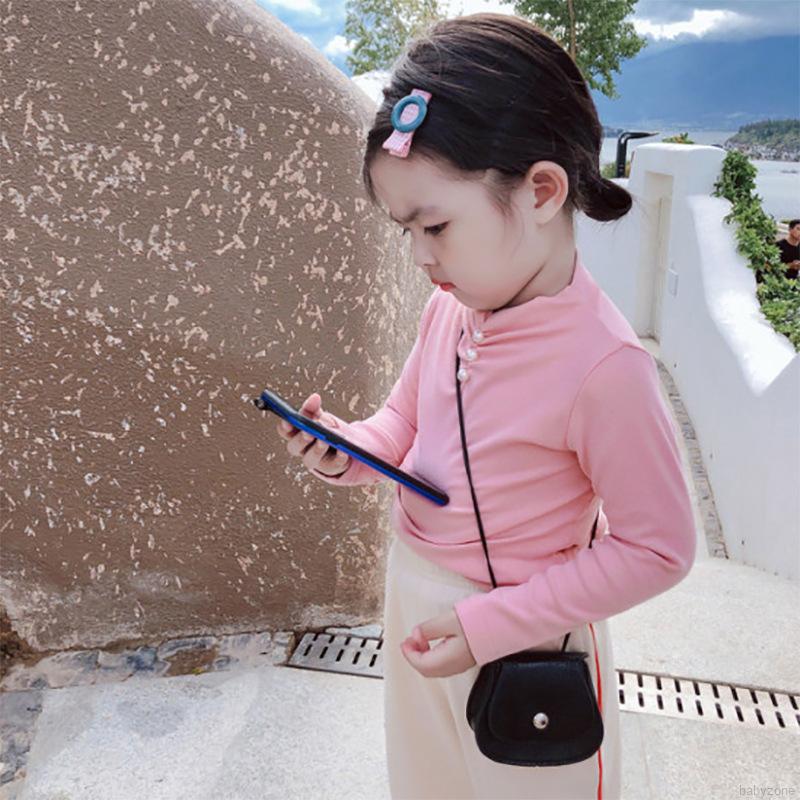 Áo thun màu trơn dễ phối quần áo thời trang dành cho bé gái