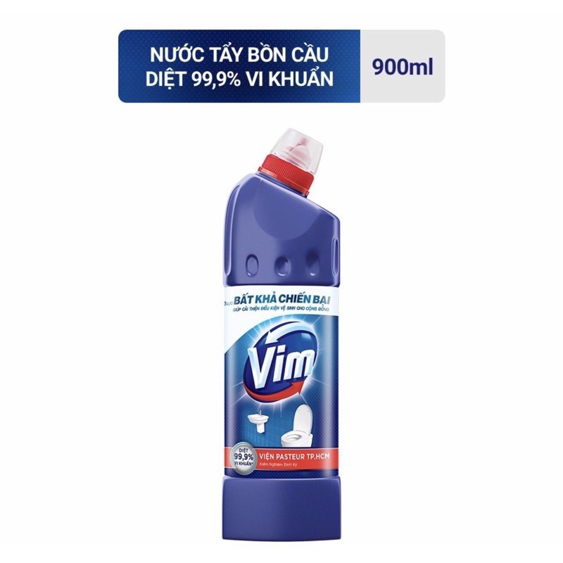 Vim tẩy bồn cầu xanh biển diệt khuẩn 900ml