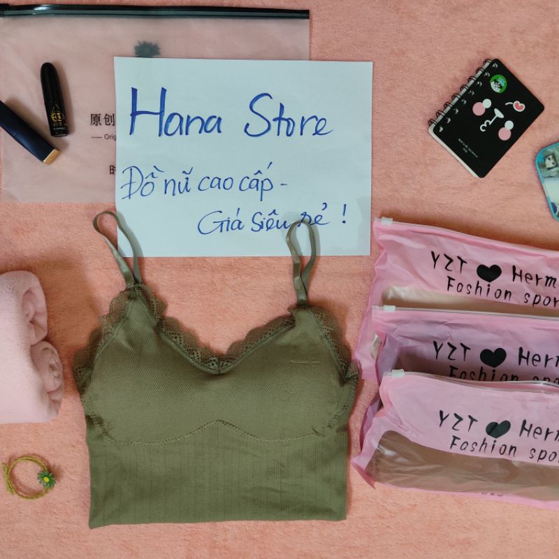 Áo bra 2 dây ren dáng dài, ao bra tập gym, bra đồ ngủ, đi biển mặc kèm vest co giãn 4 chiều