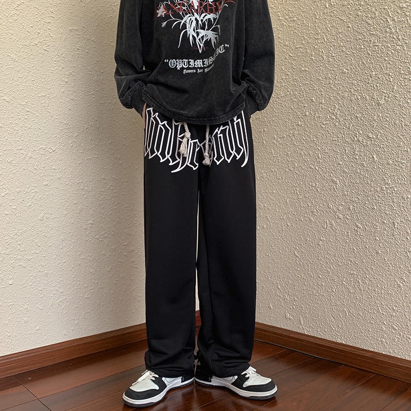 NRVP Quần Thể Thao Nữ Ống Rộng Phong Cách Đường Phố Hàn Quốc Mới