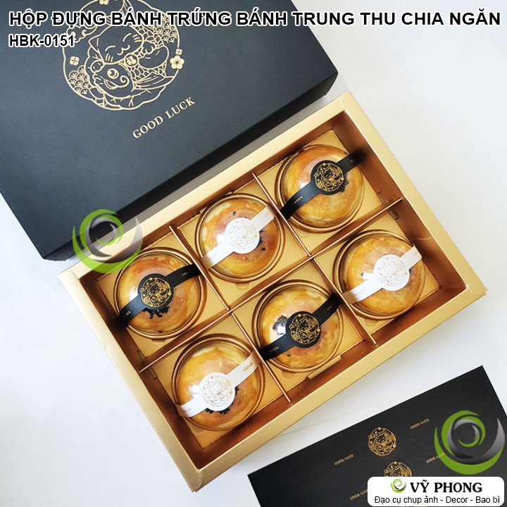 HỘP GIẤY ĐỰNG BÁNH KẸO BÁNH TRUNG THU ~80g CHIA NGĂN ĐỰNG QUÀ TẶNG CÁC DỊP LỄ TẾT IN NHŨ VÀNG MÈO CHIÊU TÀI HBK-0151