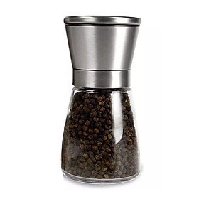Lọ Đựng Và Xay Tiêu Thủy Tinh Đa Năng Nắp Inox Tiện Lợi